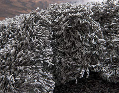 Unique Loom Solid Shag Collection Area Rug (2' x 3' 1" Rectangle, Graphite Gray) - color: Graphite Gray, size: 2' x 3'1" (Rectangular)