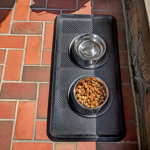 Mohawk Home Boot Tray All Weather Waterproof Mat for Entryway, Shoes, Pet Food Tray, Garden, Indoor Outdoor Black Rubber 1'4"x2'8" - size: 1'4" x 2'8" (Rectangular)