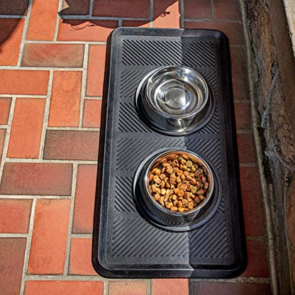Mohawk Home Boot Tray All Weather Waterproof Mat for Entryway, Shoes, Pet Food Tray, Garden, Indoor Outdoor Black Rubber 1'4"x2'8" - size: 1'4" x 2'8" (Rectangular)