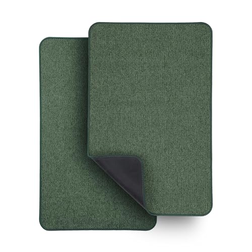 Bath Mat,Ultra Thin Bathroom Rugs,Rubber Bath Mats for Bathroom,No Slip Bath Rugs,Quick Dry,Machine Washable,Low Pile,Absorbent,Shower Outside,Sink,Home Decor Accessories.Green,1'5"x2'3"(2 Pack) - color: Green, size: 1'5" X 2'3" (2 Pack)