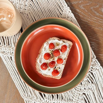 MORA Ceramic Artisan Matte Plates Set, 7.8 in - Set of 6 - The Dessert, Salad, Appetizer, Small Dinner etc Plate. Microwave, Oven, and Dishwasher Safe, Scratch Resistant. Kitchen Porcelain Dish - color: Artisan Matte