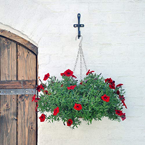 Hotop 8 Pcs Metal Hanging Chains with Ceiling Hooks, Garden Plant Hangers for Hanging Bird Feeders, Billboards, Chalkboards, Basket, Planters, Lanterns, Wind Chimes, Chain Hook DIY(16.38 Inch,Silver) - color: Silver, size: 16.38 Inch