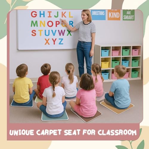 24Pcs Classroom Rug Seat,Classroom Square Mat 12.5 * 16.5in Back to School Classroom Square Mat, Classroom Suitable for Daycare Center Kindergarten Kids Room Classroom - color: Square-boho