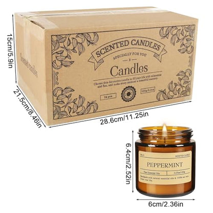 Scented Candle Set 24 Pack (3.05oz Each) - Aromatherapy Candles with Essential Oils, Smokeless Soy Wax Candles in 12 Scents, Gift for Women/Mom, Valentine/Mother's Day/Christmas/Birthday - color: 24Pack-Yellow