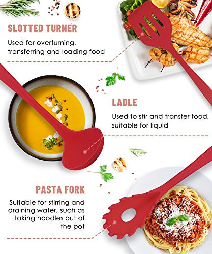 Pranski Kitchen Utensils Set-12 Pieces Silicone Cooking Utensils Set (Dishwasher Safe) 392°F Heat Resistant Spatula Set, Nonstick Cookware | Dishwasher Safe 392°F Heat Resistant Spatula Set Kitchen Utensil Set for Nonstick Cookware,Best Kitchen Tools with