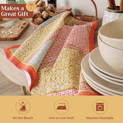 Maison d' Hermine Kitchen Towels Set of 3, 100% Cotton | Reusable, 27.50" x 20" - color: 005 - Provence