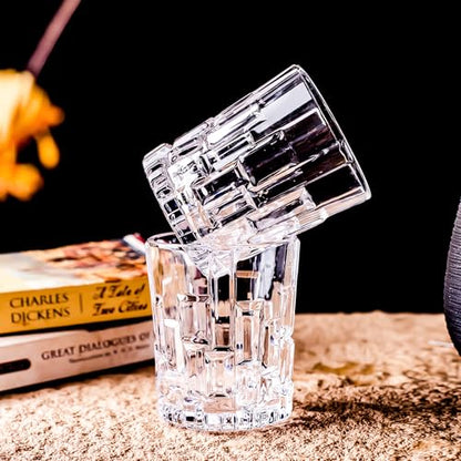 Whiskey Glasses Gift Box - Set of 2 Whiskey Rocks Glasses with 8 Chilling Stones - Perfect Scotch Glass for Father's Day, Men, Bourbon Lovers & Retirement Gifts in a Luxurious Wooden Box