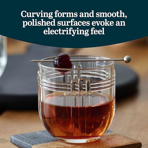 Libbey The Gats Rocks Glasses Set, Art Deco Inspired Short Drinking Glasses Set of 4, Classy Retro Cocktail Drinking Glasses for Parties and Events - color: Gats Rocks