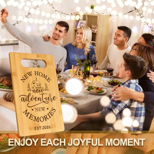 2026 Housewarming Gifts for Women New House Homeowners Neighbors, New Home New Adventure New Memories Cutting Board for Kitchen Decor, First Homes NewHome Essential Items for Gift Baskets