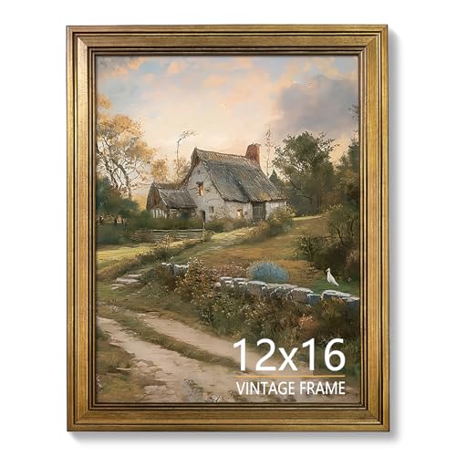 12x16 Picture Frame Vintage Gold for Tabletop & Wall Mount | Picture Frames for Living Room, Bedroom, Office Décor & Wedding Gift - color: Gold, size: 12X16 - 1 Pack