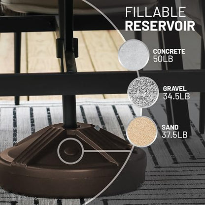 US Weight Durable 50 Pound Fillable Umbrella Base Designed to be Used with a Patio Table - color: Bronze