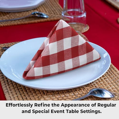 Urban Villa Cloth Napkins Cotton 20x20 (Set of 6) Red - color: 015 Red/White, size: 20" x 20" (Set of 6)