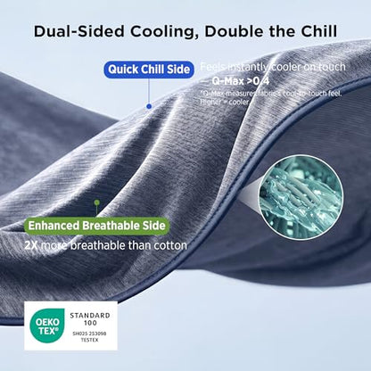 Bedsure Navy Cooling Blanket Full Size for Hot Sleepers - Summer Blanket Full Size Cold Bed Cool Arc-Chill Thin Ice Cooled Bedding with Rayon Derived from Bamboo Night Sweats Hot Flashes, 80x90 - color: 02- Navy, size: Full (80" X 90")