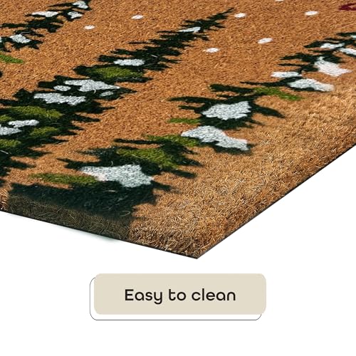 ACHIM Printed Coir Outdoor Front Door Mat, Winter Wonderland - 18 x 30 - Non-Slip Outdoor Welcome Doormat - Durable & Heavy Duty Welcome Mat for Outside with Natural Coir Fibers & Recycled Rubber