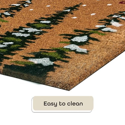 ACHIM Printed Coir Outdoor Front Door Mat, Winter Wonderland - 18 x 30 - Non-Slip Outdoor Welcome Doormat - Durable & Heavy Duty Welcome Mat for Outside with Natural Coir Fibers & Recycled Rubber