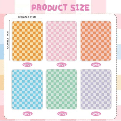 12Pcs Square Classroom Carpet Cushion,Sitting Floor Seats Back to School Floor Mat with Anti-Slip Particles Suitable for classrooms Schools kindergartens Home Family Learning and Discussion Room - color: Check