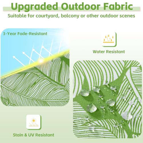 COZYVIDA Outdoor Dining Chair Cushion Set of 4, 20"x20" Square Seat Pads with Tie Straps and YKK Zippers, 35D High-Density Foam, Water-Resistant Fabric,UV-Resistant 1000+ Hrs - color: Print 036