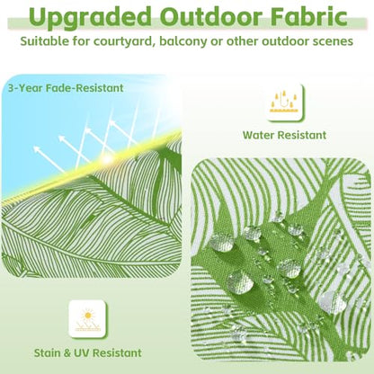 COZYVIDA Outdoor Dining Chair Cushion Set of 4, 20"x20" Square Seat Pads with Tie Straps and YKK Zippers, 35D High-Density Foam, Water-Resistant Fabric,UV-Resistant 1000+ Hrs - color: Print 036