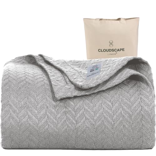 CSL Cotton Blankets King Size,Lightweight Herringbone,108x92,Charcoal Grey | King Size Cotton Blankets, Fits up to Cal King Bed, Soft & Breathable for All Season, Gift Ready with Reusable Tote Bag - color: 07. Charcoal Grey, size: King / Calking (92" x 10