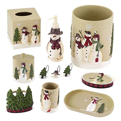 Avanti Linens - Covered Jar, Resin Countertop Accessories, Christmas Decorations (Snowmen Gathering Collection) - size: 1 Ounces