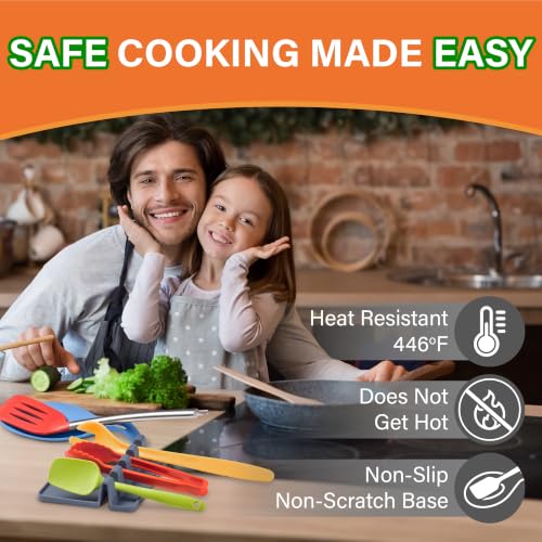 Blue Silicone Spoon Rest for Stove Top, Set of 2, XL 9.2”, DISHWASHER SAFE | NON-STICK Surface for Quick Cleanup, Non-Slip, Safe for Glass & Induction Cooktops, Raised Edges Catch Drips, Heat Resistant - color: Sky Blue - 2 Pcs