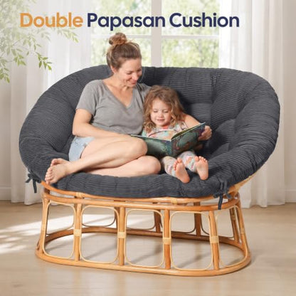 Papasan Chair Cushion Dark Gray - color: Grey, size: 65x48 Inch