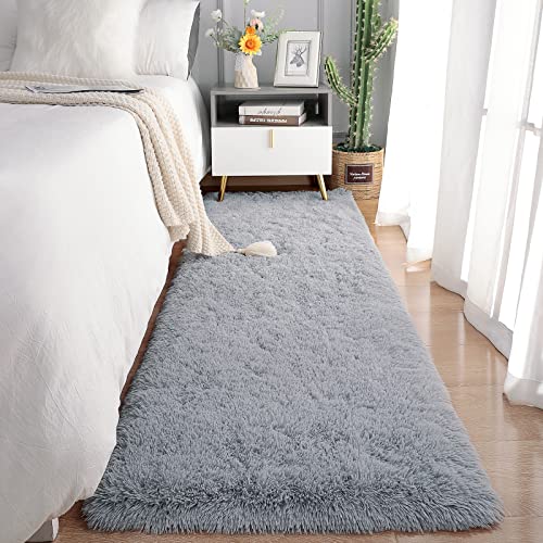 Chicrug Soft Runner Rugs for Bedroom Living Room Plush Fluffy Rug 3x10 | Shag Furry Area Rug Carpet Non Shedding for Nursery Children Kids Girls Room Home Decorative, Grey - color: Grey, size: 3' x 10' (Runner)