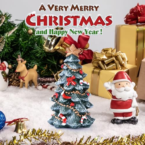 Christmas decor Figurine, Resin Xmas Tree Ornament for Table Top (Tree) | Christmas Tree with Various Decorations, Handmade Statue for Gift, Christmas Party Home Decoration