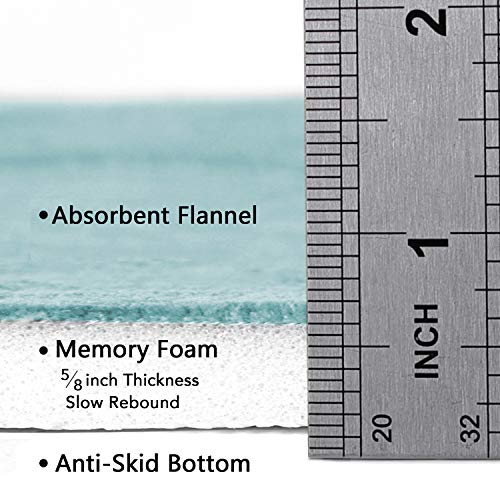 Flamingo P Memory Foam Shower Bathroom Mat Rug Soft Non Slip Bath Mats Machine Washable, 24x17 Inches, Aqua Green - color: Aqua Green Straight Line, size: 24" X 17"