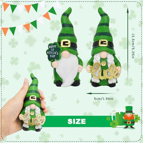 Uniboho St Patricks Day Decorations St Patricks Day Decor Gnomes Green Irish Leprechaun Figurine for St Patricks Day Decorations Indoor St. Patrick's Day Gifts