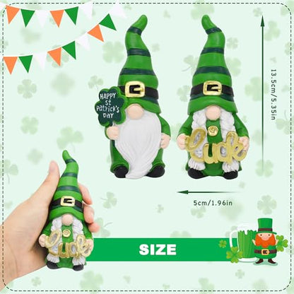 Uniboho St Patricks Day Decorations St Patricks Day Decor Gnomes Green Irish Leprechaun Figurine for St Patricks Day Decorations Indoor St. Patrick's Day Gifts