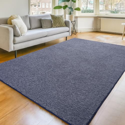 Modern Soft 6x9 Area Rug for Living Room, Washable Rugs for Bedroom | Indoor Non Slip Memory Foam Rug, Low Pile Accent Floor Carpet for Kids Dorm Playroom Nursery Classroom Decor, Blue and White - color: Blue and White, size: 6' x 9' (Rectangular)