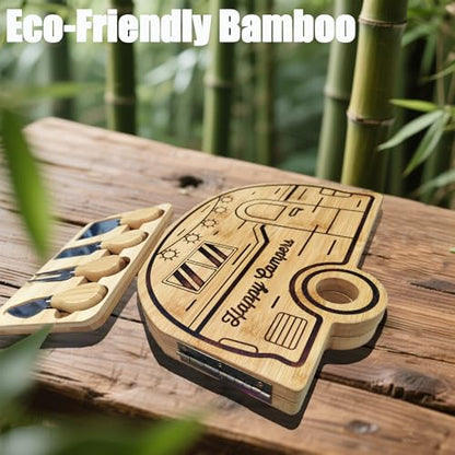 Foldable RV Charcuterie Boards - Bamboo cheese board with Knife Set | RV Camper Accessories as Birthday House Warming Wedding Gifts for Women Couples Mom, Camper Must haves RV Gifts - size: 11.8"L x 9.2"W