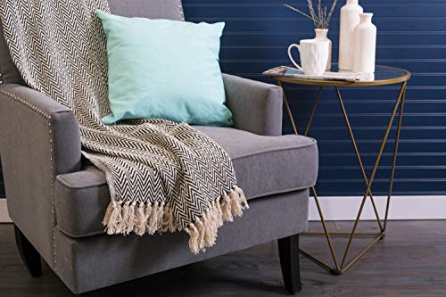 DII Chevron Throw Collection Handloomed Cotton, 50x60, Black (Pack of 12) - color: Black, size: 50x60" (Pack of 12)