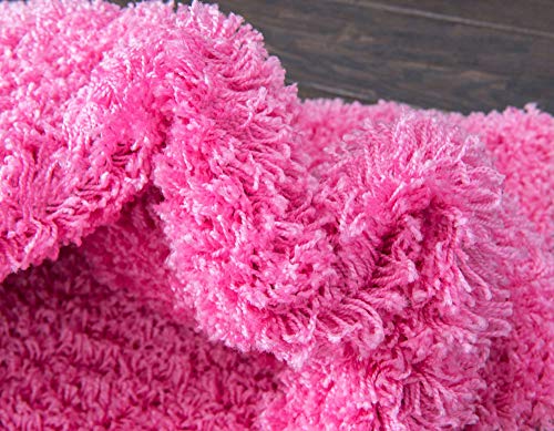 Unique Loom Solid Shag Collection Area Rug (2' x 3' 1" Rectangle, Taffy Pink) - color: Taffy Pink, size: 2' x 3'1" (Rectangular)