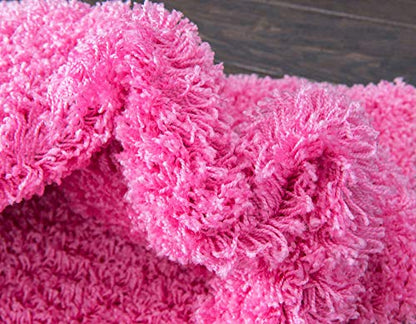 Unique Loom Solid Shag Collection Area Rug (2' x 3' 1" Rectangle, Taffy Pink) - color: Taffy Pink, size: 2' x 3'1" (Rectangular)