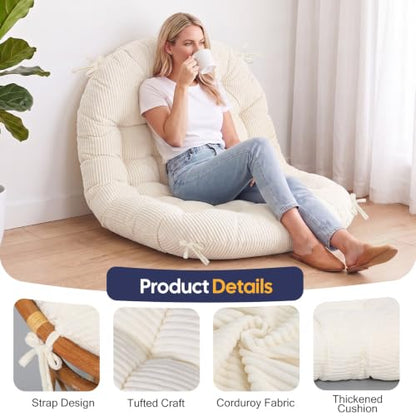 Papasan Chair Cushion Beige - color: Beige, size: 65x48 Inch