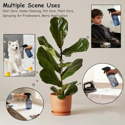 YYTSGG Glass Plant Mister Bottle, 13.5oz, Grayish Blue | Refillable Water Spray Bottle with Adjustable Mist Nozzle for Indoor Flowers, Outdoor Gardening, Cleaning, Hair and Pets Care - color: Grayish Blue