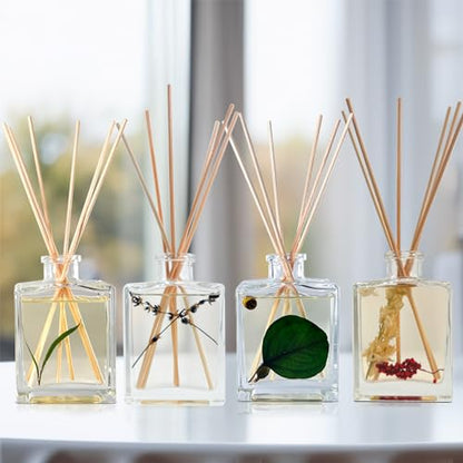 Reed Diffuser Set, Ocean Mist & Sea Salt - Bathroom Décor | Made with Essential Oils & Real Botanicals, Sleek Rectangular Refillable Glass Bottle, Made in the USA - color: Ocean Mist & Sea Salt