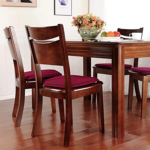 Shinnwa Kitchen Seat Cushions Set of 4, Non Slip Dining Chair Cushions, U-Shaped Indoor Chair Pads, 4 Pack, 15 x 16 Inches, Burgundy - color: Burgundy