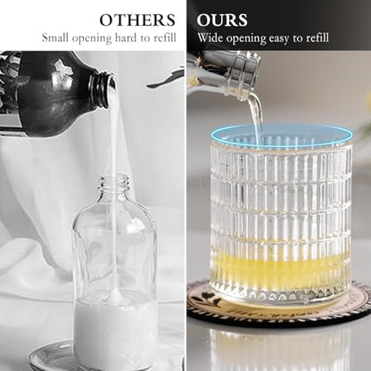 CICUFY Foaming Hand Soap Dispenser, Glass Foam Soap Dispenser or Lotion Dispenser for Kitchen & Bathroom Refillable Liquid Soap Dispenser with Large Silver Pump(Striped Pattern-Clear) - color: Clear-1 Pcs, style: Foam/Striped Pattern
