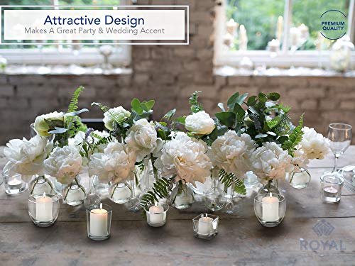 Royal Imports Candle Holder Hanging Oyster Votive Tealight Glass for Wedding, Birthday, Holiday & Home Decoration, Set of 6
