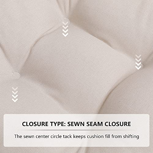 RACE LEAF Patio Chair Cushions 17x17 Inch 4 Pack, Thickened Outdoor Seat Cushions Water Resistant with Non-Slip Ties & Stain Resistant Tufted Design (Beige) - color: Beige, size: 17x17 Inch (Pack of 4)