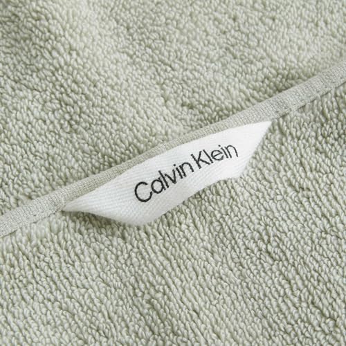 Calvin Klein - Bath Towel Set, Soft & Absorbent Bathroom Essentials, Zero Twist Construction, Oeko-Tex Certified (Entwine Solid Aloe, 3-Piece) - color: Entwine Solid Aloe, size: 3 Pack