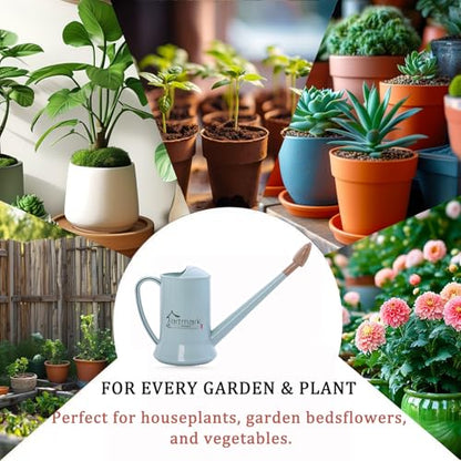 2L Thick Plastic Watering Can with Long Spout – Lightweight Garden Watering Can for Indoor & Outdoor Plants, Flowers, Balcony –Durable & Leakproof (Blue) - color: Blue