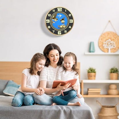 Wall Clock Decorative Wall Clocks Battery Operated (AA batterie not Included) 12 inch Silent Non-Ticking Metal Frame High End Texture Clocks for Living Room Bedroom Kitchen Office