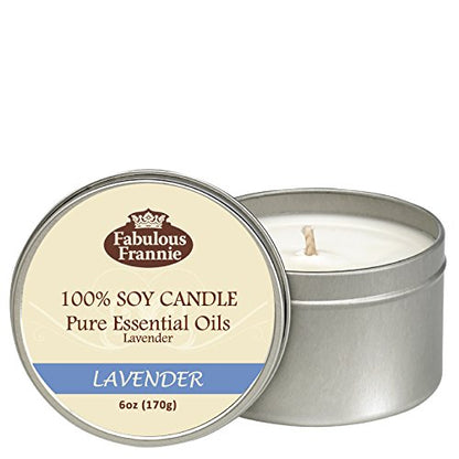 Fabulous Frannie Aromatherapy Soy Candle Holiday Gift Set Includes 6oz De-Stress, 6oz Anxious and 6oz Lavender Made with Pure Essential Oils (De-Stress)