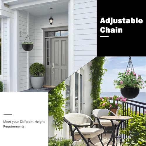 garini 6 Pack, 23 Inch Hanging Baskets Chain,Black Hanging Chains with Hooks Flower Pot Chain Replacement Plant Hangers for Planters, Bird Feeders and Lanterns - color: Black, size: 6P
