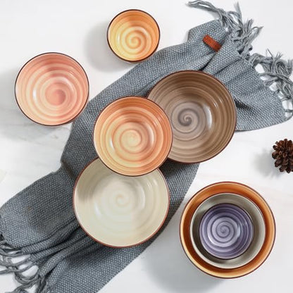 Selamica Ceramic Ice Cream Bowls, 12 OZ Dessert Bowls Set of 6, 4.7 Inch Small Bowls for Snack, Side Dish, Fruits, Microwave Dishwasher Safe, Maillard - color: Maillard, size: 12 Oz
