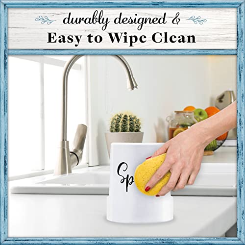 Home Acre Designs Sponge Holder for Kitchen Sink - Rustic Farmhouse Home & Kitchen Decor - White Ceramic - style: Farmhouse